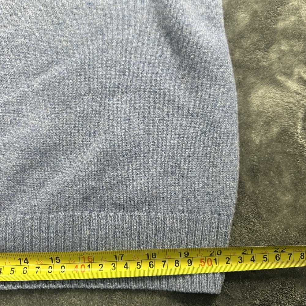 Brooks Brothers Scottish‎ LambsWool Sweater Men's LARGE V-Neck Pullover Blue - Picture 4 of 7